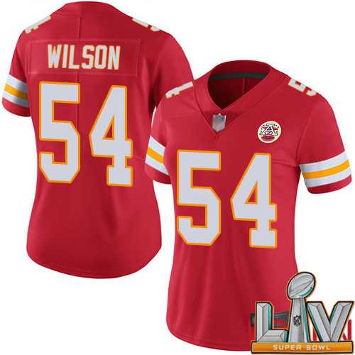 Super Bowl LV 2021 Women Kansas City Chiefs 54 Wilson Damien Red Team Color Vapor Untouchable Limited Player Nike NFL Jersey